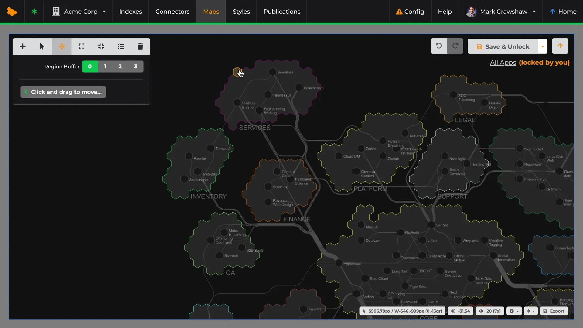 Generating and styling a software map